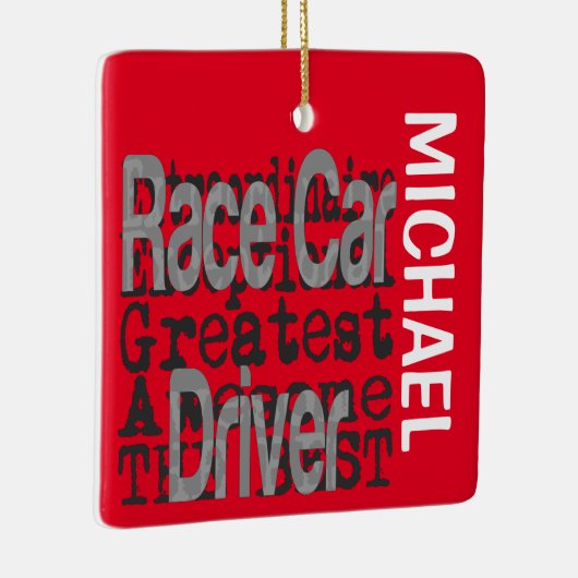 Race Car Driver Extraordinaire CUSTOM Keramisch Ornament (Rechts)