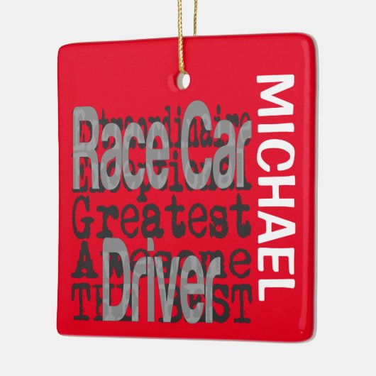 Race Car Driver Extraordinaire CUSTOM Keramisch Ornament (Links)