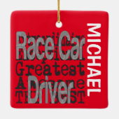 Race Car Driver Extraordinaire CUSTOM Keramisch Ornament (Achterkant)