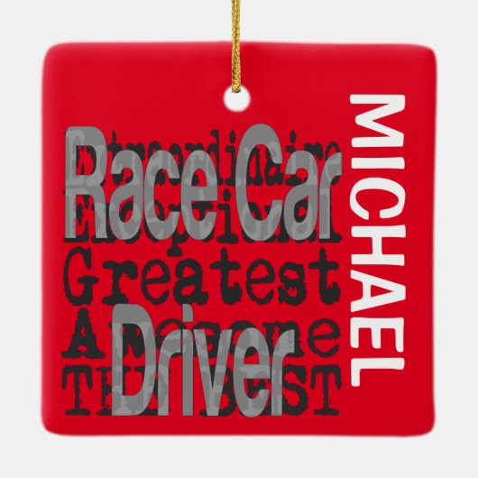 Race Car Driver Extraordinaire CUSTOM Keramisch Ornament (Achterkant)