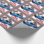 Race Car Driver Gepersonaliseerde Vaderdag Gift Cadeaupapier (Hoek)