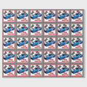 Race Car Driver Gepersonaliseerde Vaderdag Gift Cadeaupapier (Vlak)