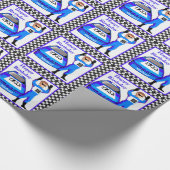 Race Car Driver gepersonaliseerde verjaardagscadea Cadeaupapier (Hoek)