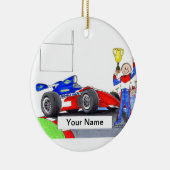 Race Car Driver, Indy - Male Keramisch Ornament (Rechts)