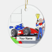 Race Car Driver, Indy - Male Keramisch Ornament (Links)