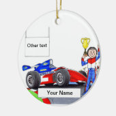 Race Car Driver, Indy - Vrouw Keramisch Ornament (Links)
