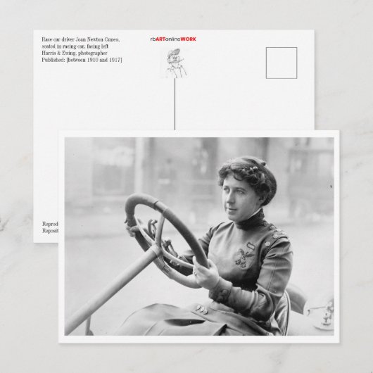 Race Car Driver Joan Newton Cuneo Briefkaart (Voorkant / Achterkant)