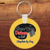 Race Car Driver per dag bij nacht Chaplain Sleutelhanger (Voorkant)