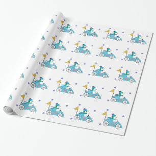 Race Car Driver Snowman Cadeaupapier