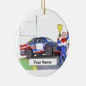 Race Car Driver, Stock - Mannelijk Keramisch Ornament (Rechts)