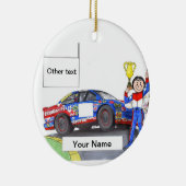 Race Car Driver, Stock - Vrouw Keramisch Ornament (Rechts)