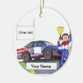 Race Car Driver, Stock - Vrouw Keramisch Ornament (Links)