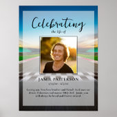 Race Car Driver Viering van het Leven, Begrafenisf Poster (Voorkant)