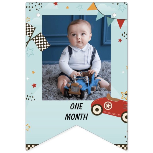 Race Car Engine Maandelijkse Photo Banner Bunting (Tweede vlag)