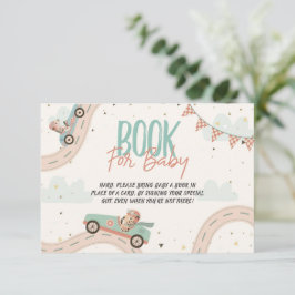 Race Car Fast Baby shower Books for Baby Card Kaart