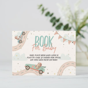 Race Car Fast Baby shower Books for Baby Card Kaart
