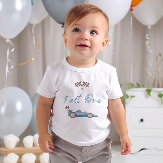 Race Car Fast One 1st Birthday T-shirt