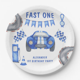 Race Car First Birthday Papieren Bordje