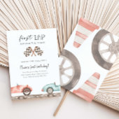 Race Car First Lap Around The Track Birthday Kaart