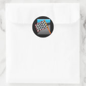 Race Car Flag Ronde Sticker (Tas)