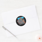 Race Car Flag Ronde Sticker (Envelop)