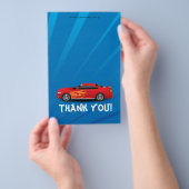 Race Car Flames Boy's Birthday Dank je dat je bent Flyer (Hand)