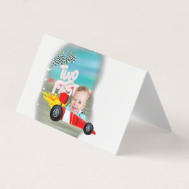 Race Car Food Label Twee Snelle Verjaardag Visitekaartje