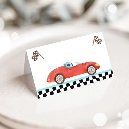 Race Car Food Label Two Fast Birthday Boy Decor Visitekaartje