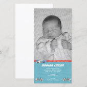 Race Car Geboorteaankondiging Aankondiging (Voorkant / Achterkant)