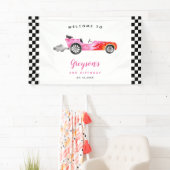 Race Car Girl Birthday Party Welcome Banner (Insitu)