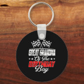 Race Car Great Grandma Of The Birthday Boy Racing  Sleutelhanger (Voorkant)