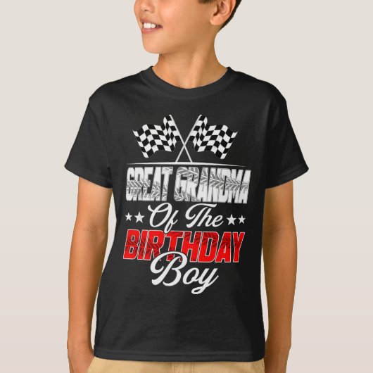 Race Car Great Grandma Of The Birthday Boy Racing T-shirt (Voorkant)