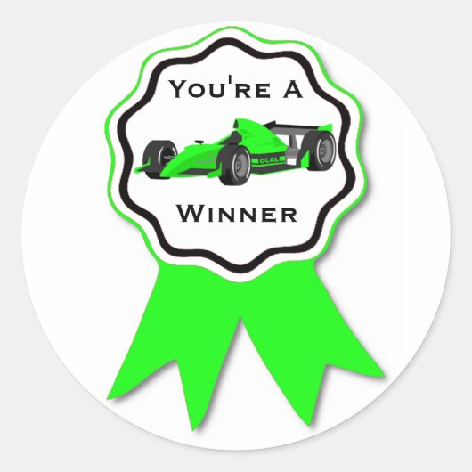 Race Car Green Ribbon Sticker (Voorkant)