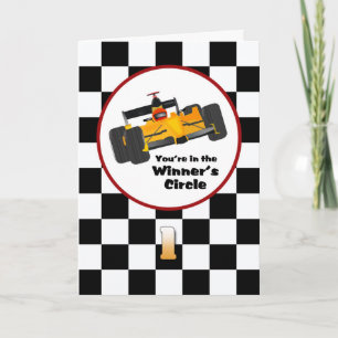 Race Car Happy 1st Birthday Card Kaart