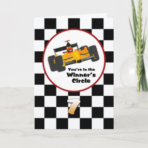 Race Car Happy 7th Birthday Card Kaart