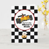 Race Car Happy 8th Birthday Card Kaart (Gele Bloem)