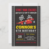 Race Car Invitation, Racing Birthday Uitnodiging (Voorkant)