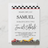 Race Car Invitation Ready Set Go  Race Car Kaart (Voorkant)