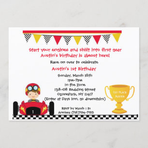 Race car Invite Kaart