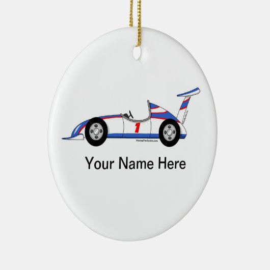 Race Car Keramisch Ornament (Rechts)