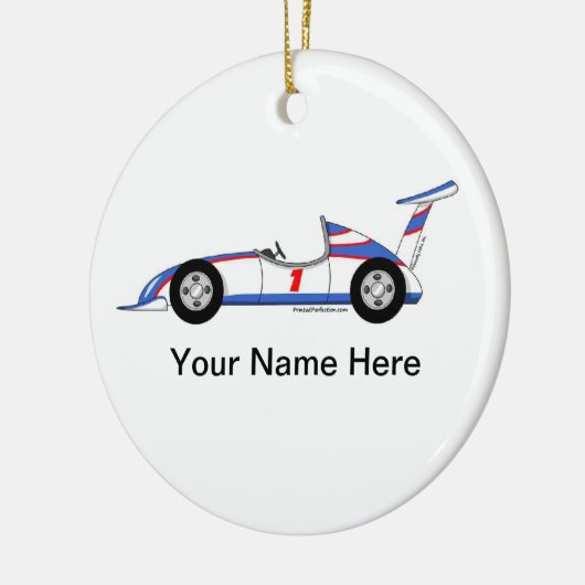 Race Car Keramisch Ornament (Links)