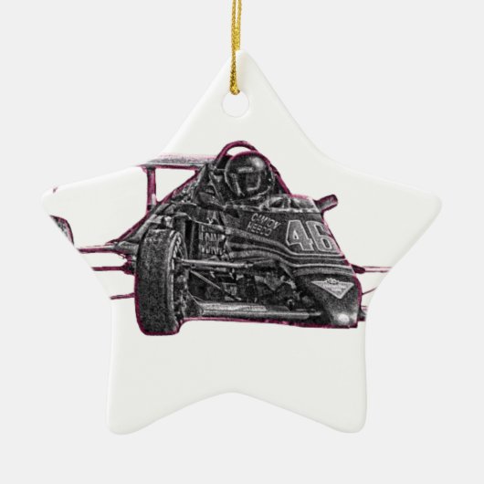 Race Car Keramisch Ornament (Voorkant)
