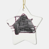 Race Car Keramisch Ornament (Links)