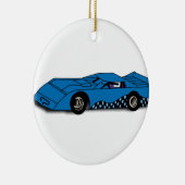Race Car Keramisch Ornament (Rechts)