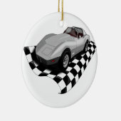 Race Car-kerstversiering Keramisch Ornament (Rechts)