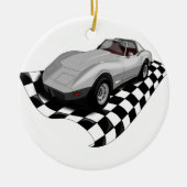 Race Car-kerstversiering Keramisch Ornament (Voorkant)