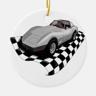 Race Car-kerstversiering Keramisch Ornament