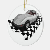 Race Car-kerstversiering Keramisch Ornament (Links)