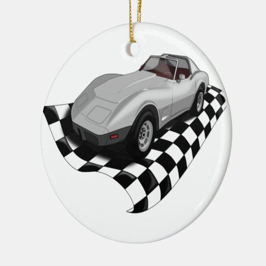 Race Car-kerstversiering Keramisch Ornament (Links)