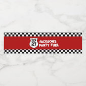 Race Car Kids Birthday Party Waterfles Etiket (Enkel label)